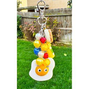 Heidi Kenney x Kid Robot Breakfast Egg Brunch Keychain Bag Purse Charm